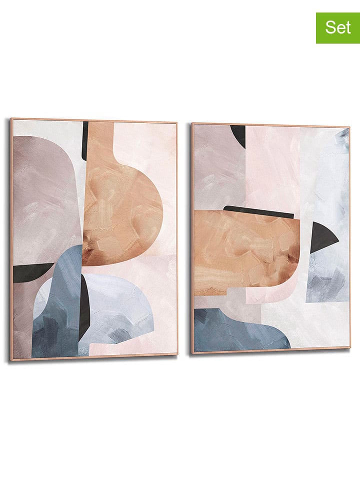 Orangewallz Druki artystyczne (2 szt.) "Pastel Soft Set" w ramce rozmiar: 50x70 cm