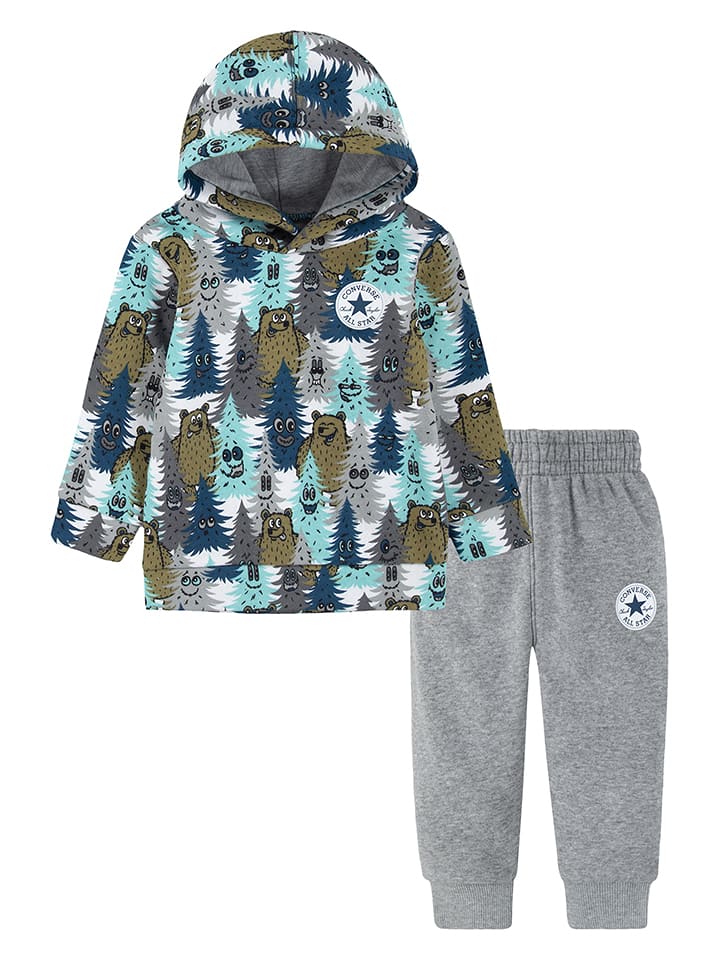 Converse 2-częściowy zestaw w kolorze szaro-błękitno-oliwkowym rozmiar: 80/86