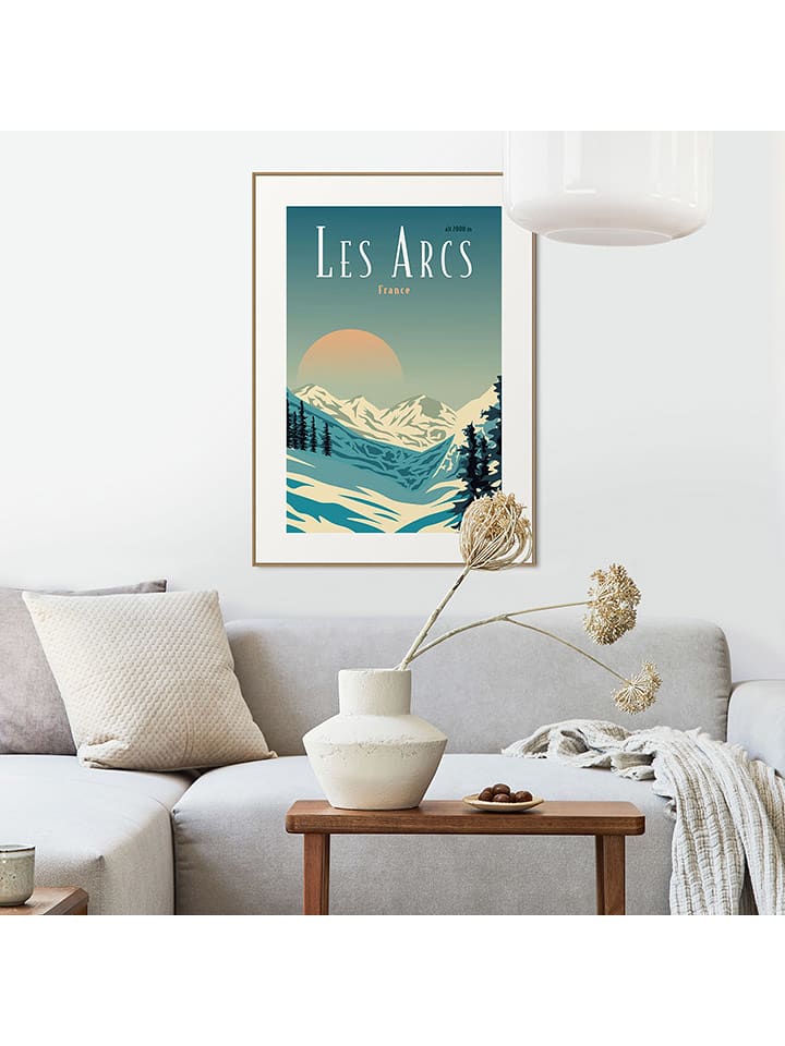 Orangewallz Druk artystyczny "Les Arcs" w ramce rozmiar: 50x70 cm