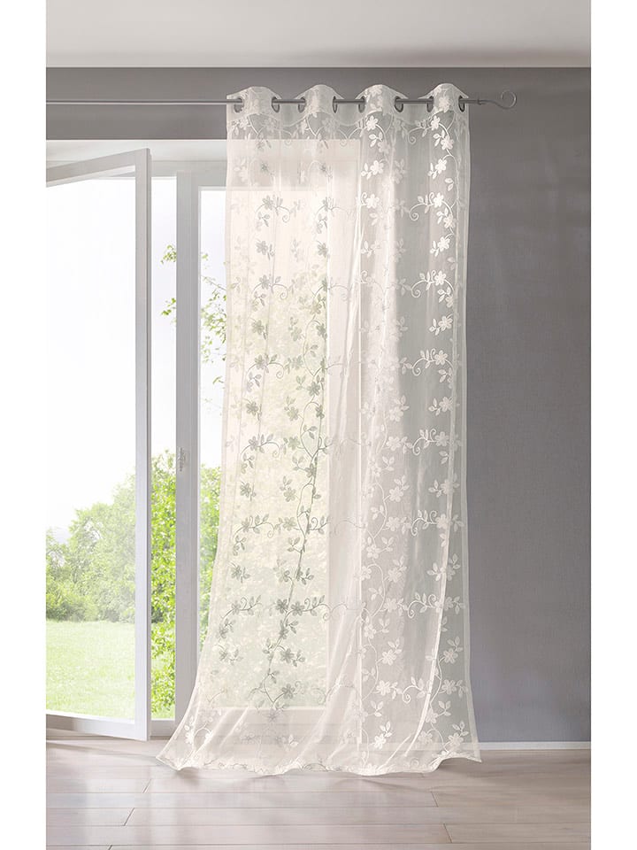 heine home Firanka dekoracyjna w kolorze kremowym rozmiar: 245x140 cm
