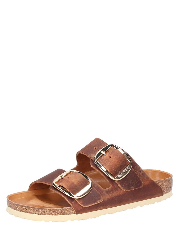 Birkenstock Skórzane klapki "Arizona" w kolorze brązowym rozmiar: 37