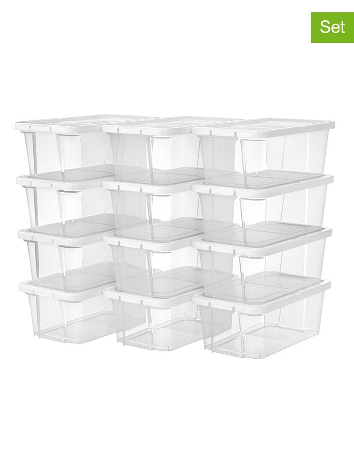 Songmics Pudełka (12 szt.) w kolorze białym na buty - 35 x 12,5 x 20 cm rozmiar: onesize
