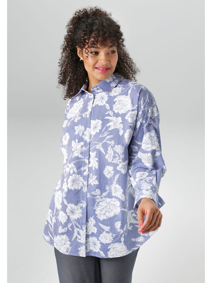 Aniston Bluzka w kolorze niebiesko-białym rozmiar: 44