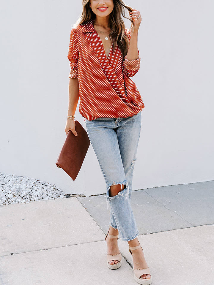 Milan Kiss Bluzka w kolorze czerwono-białym rozmiar: S