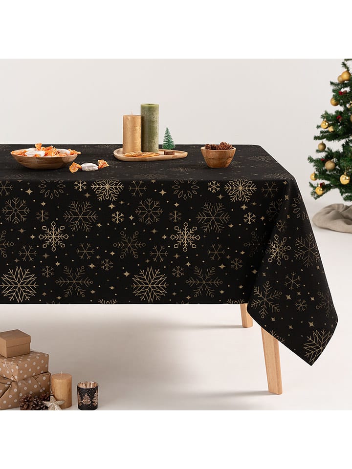 GAMUSI Obrus "Sparkle" w kolorze czarno-złotym rozmiar: 140x200 cm