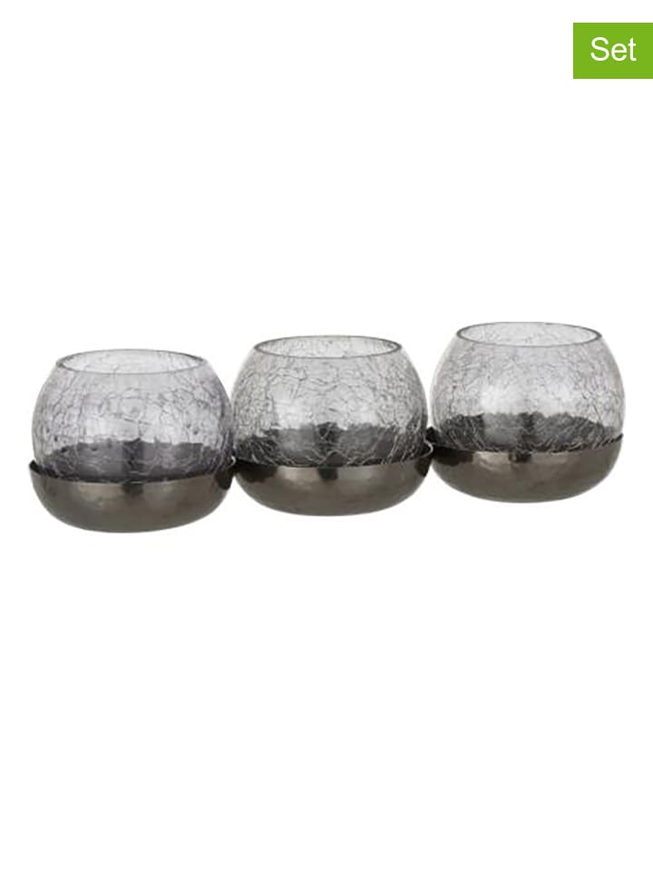 J Line Świeczniki (3 szt.) w kolorze srebrnym - dł. 27 cm rozmiar: onesize