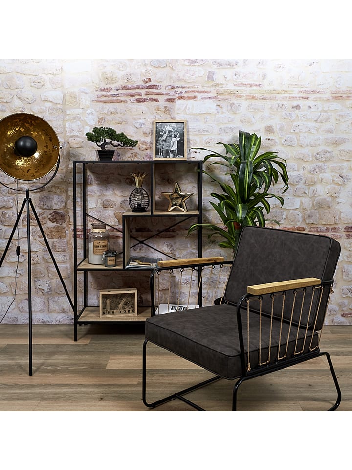 Ethnical Life Regał "Edison" w kolorze jasnobrązowo-czarnym - 113 x 80 x 30 cm rozmiar: onesize