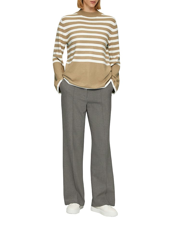 s.Oliver Sweter w kolorze jasnobrązowo-białym rozmiar: 40