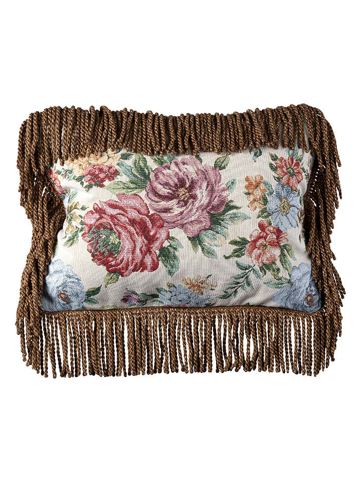 Madre Selva Poduszka "Isabella" w kolorze kremowo-fioletowym - 50 x 35 cm rozmiar: onesize