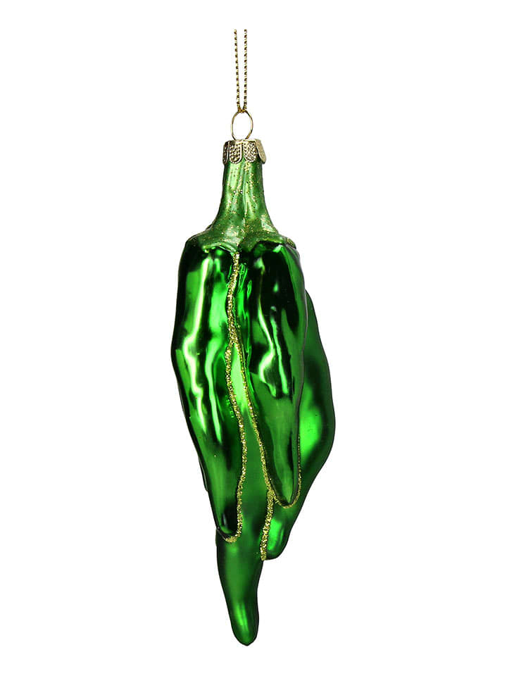 Kersten Ozdoba choinkowa "Chili Pepper" w kolorze zielonym - wys. 14,6 cm rozmiar: onesize