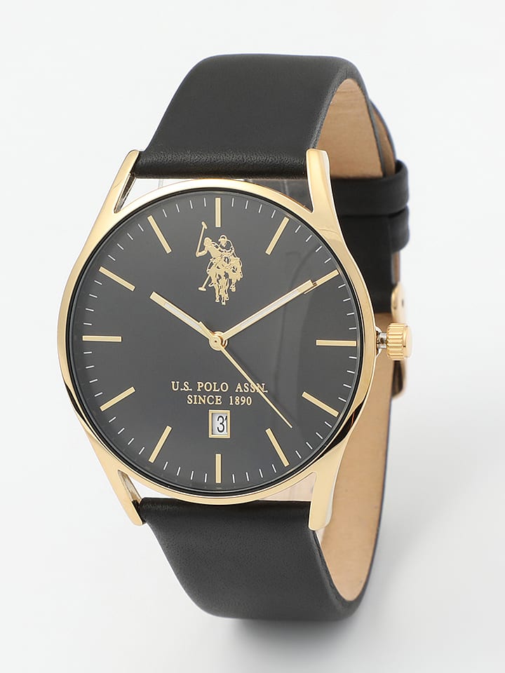 U.S. Polo Assn. Zegarek kwarcowy w kolorze złoto-czarnym rozmiar: onesize