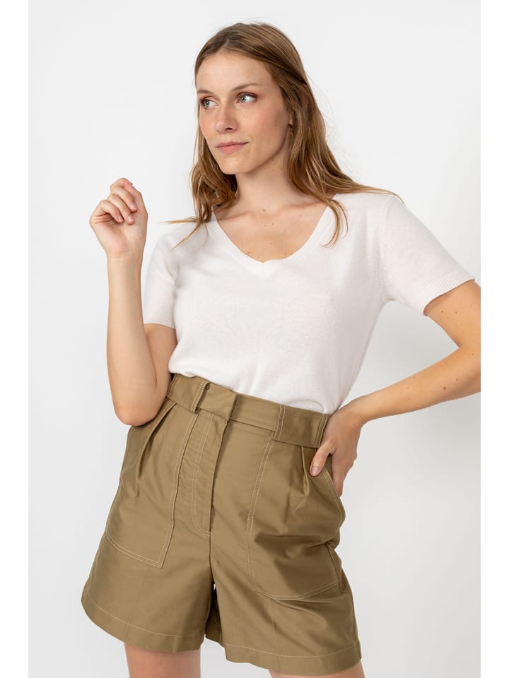 Perfect Cashmere Kaszmirowa koszulka "Efimia" w kolorze białym rozmiar: XL