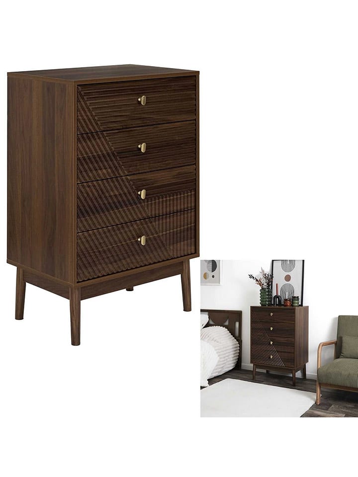 THE HOME DECO FACTORY Komoda "Tiffany" w kolorze brązowym - 60 x 90 x 40 cm rozmiar: onesize