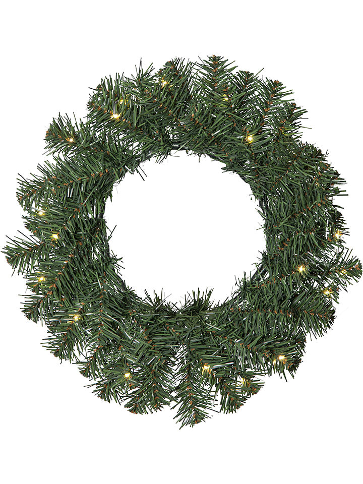 STAR Trading Dekoracyjny wieniec LED "Dalbo" w kolorze zielonym - Ø 40 cm rozmiar: onesize