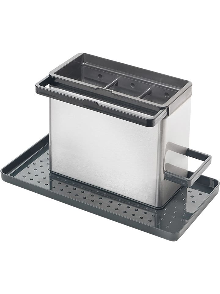 metaltex Organizer "Tidytex" w kolorze szaro-srebrnym do zlewu - 24 x 14 x 13 cm rozmiar: onesize