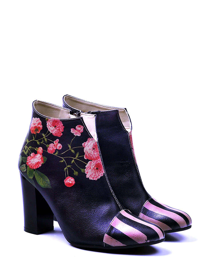 Goby Botki w kolorze granatowo-różowym na obcasie rozmiar: 36