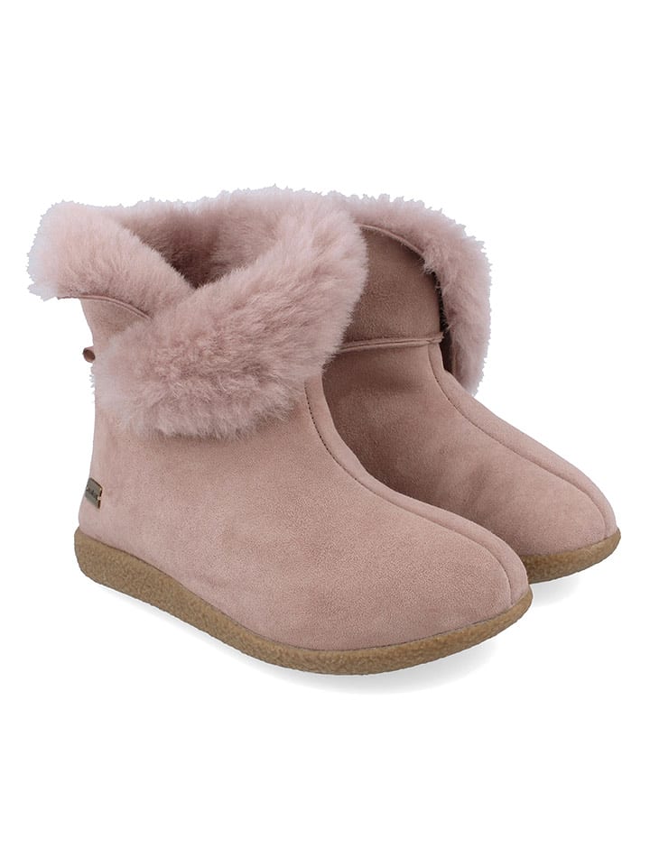 HAFLINGER Skórzane kapcie "Lemmi" w kolorze jasnoróżowym rozmiar: 39