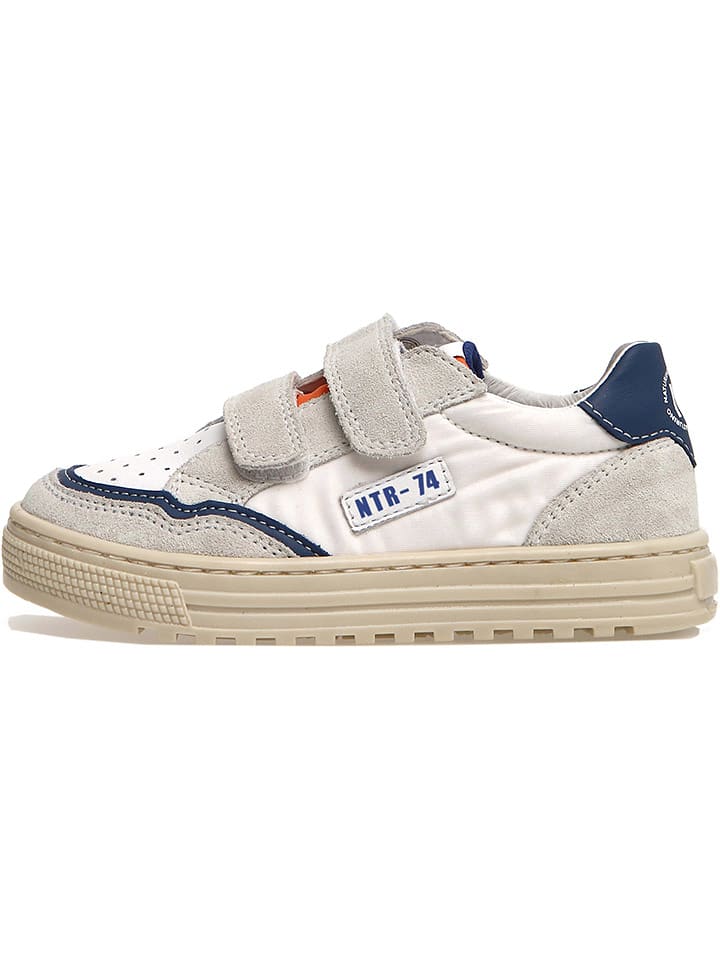 Naturino Skórzane sneakersy "Ariton" w kolorze biało-szarym rozmiar: 34