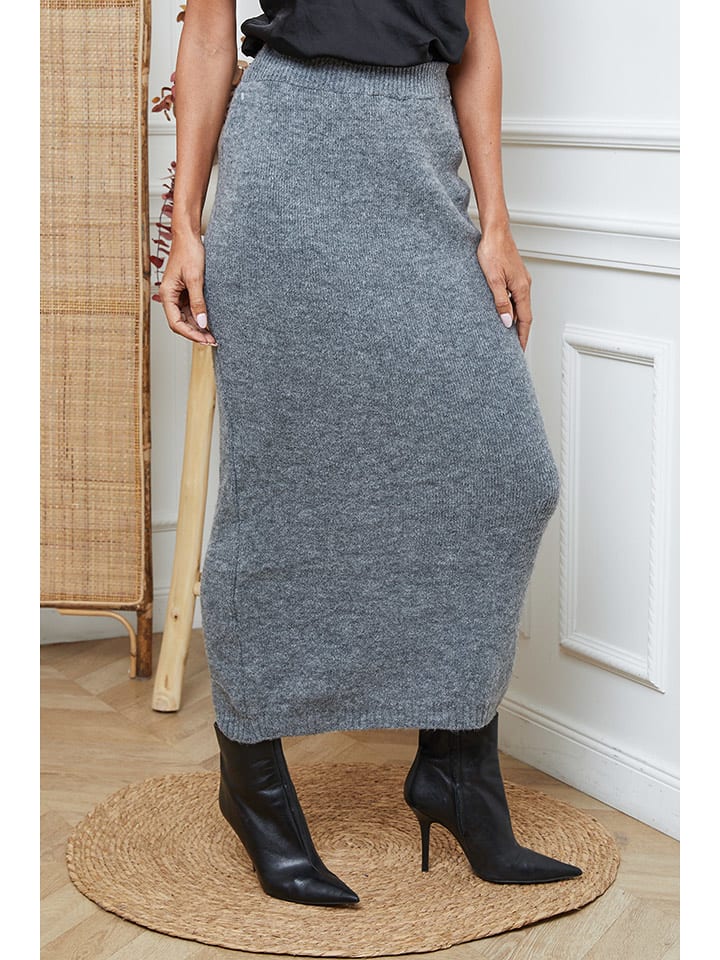 So Cachemire Spódnica dzianinowa "Doristo" w kolorze szarym rozmiar: XL