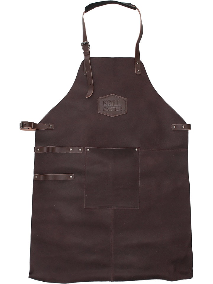 HIDE & STITCHES Skórzany fartuch w kolorze ciemnobrązowym do grilowania - 63 x 85 x 0,50 cm rozmiar: onesize