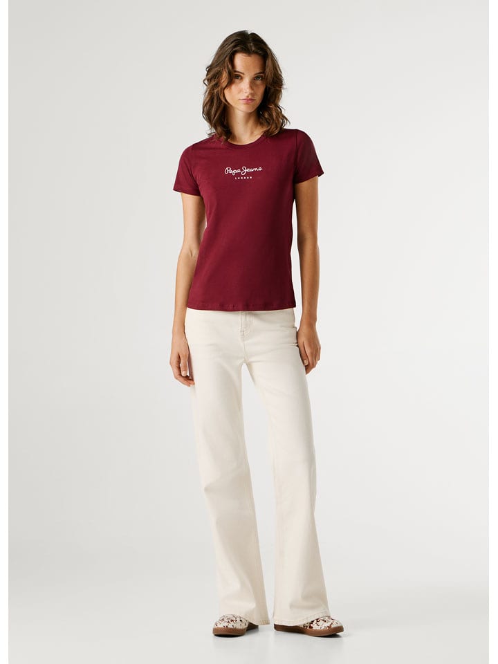 Pepe Jeans Koszulka "New Virgina" w kolorze bordowym rozmiar: XS