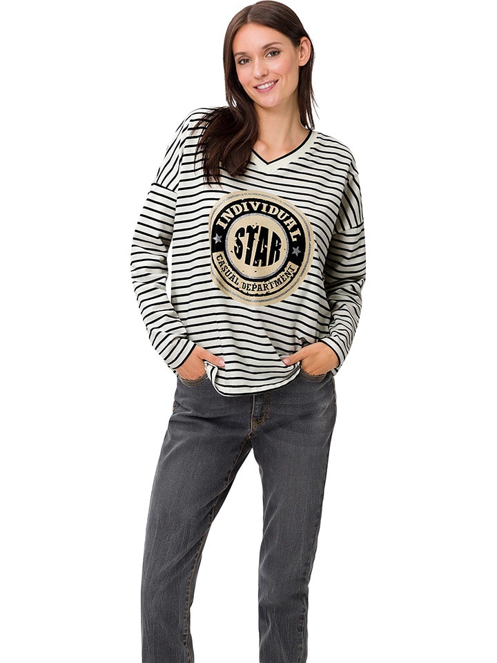 Heine Koszulka w kolorze biało-czarnym rozmiar: 42