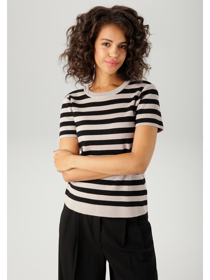 Aniston Sweter w kolorze beżowo-czarnym rozmiar: 42