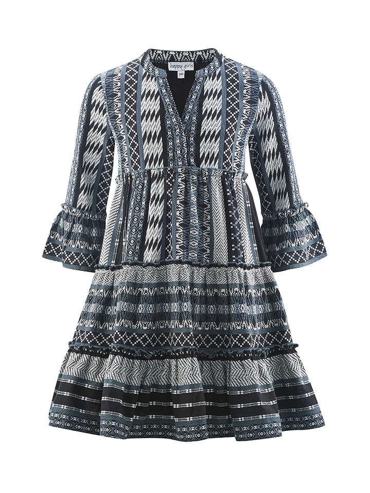 happy girls by Eisend Sukienka w kolorze granatowo-białym rozmiar: 146