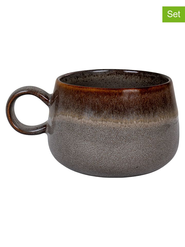 House Nordic Kubki (4 szt.) "Selma" w kolorze jasnoszaro-brązowym - Ø 10 cm rozmiar: onesize