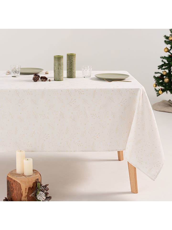 GAMUSI Obrus "Berrie" w kolorze biało-złotym rozmiar: 140x240 cm