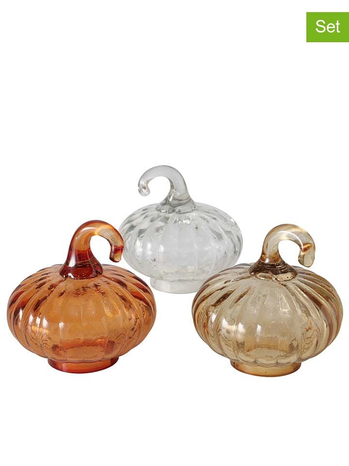 Boltze Dekoracje (3 szt.) "Pumki" w różnych kolorach - wys. 8,5 cm rozmiar: onesize