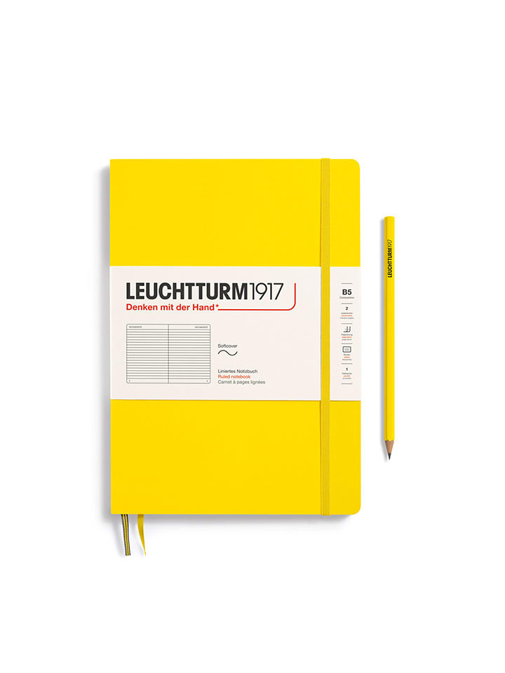 LEUCHTTURM1917 Notatnik w kolorze żółtym w linie - B5 rozmiar: onesize