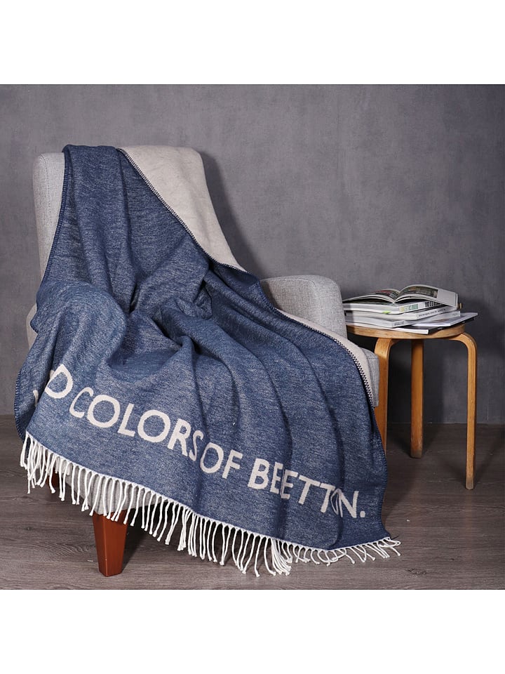 Benetton Pled w kolorze niebiesko-szarym rozmiar: 140x190 cm