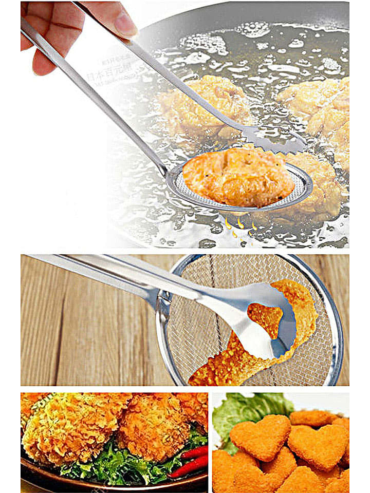 Violeta Home Szczypce kuchenne w kolorze srebrnym - wys. 29 cm rozmiar: onesize