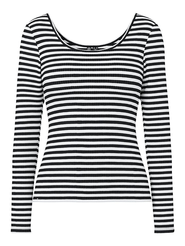 Pieces Koszulka "Kitte" w kolorze czarno-białym rozmiar: XS