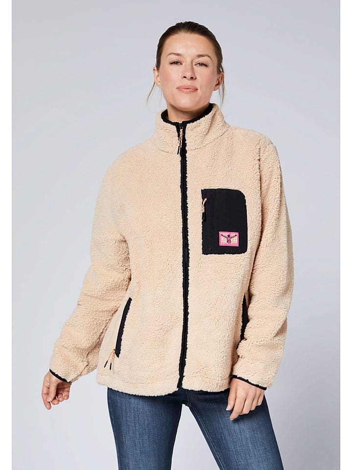 Chiemsee Kurtka polarowa w kolorze beżowo-czarnym rozmiar: XS