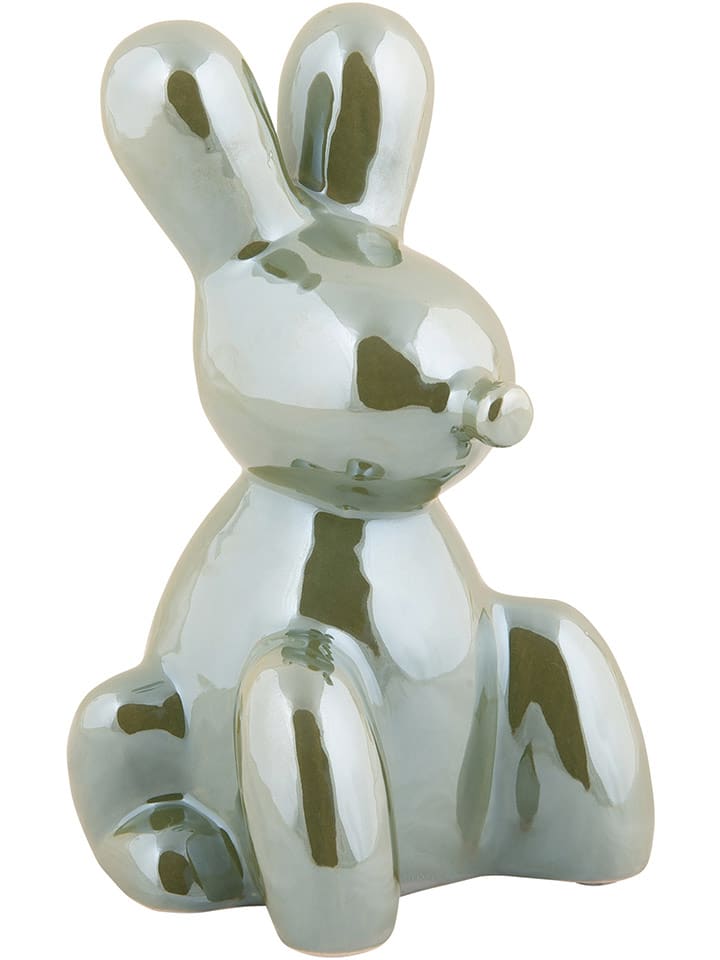 Present Time Dekoracja "Balloon Bunny" w kolorze zielonym - wys. 15 cm rozmiar: onesize