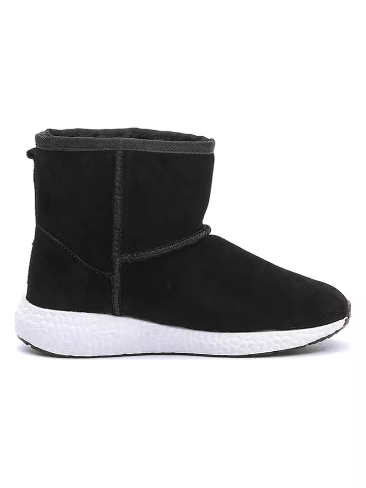 NICEBAY Skórzane botki zimowe "Boop" w kolorze czarnym rozmiar: 36