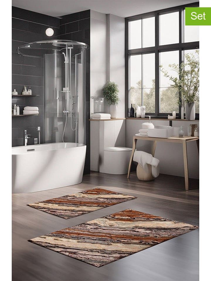 Elizabed Dywaniki łazienkowe (2 szt.) w kolorze beżowo-brązowym rozmiar: onesize