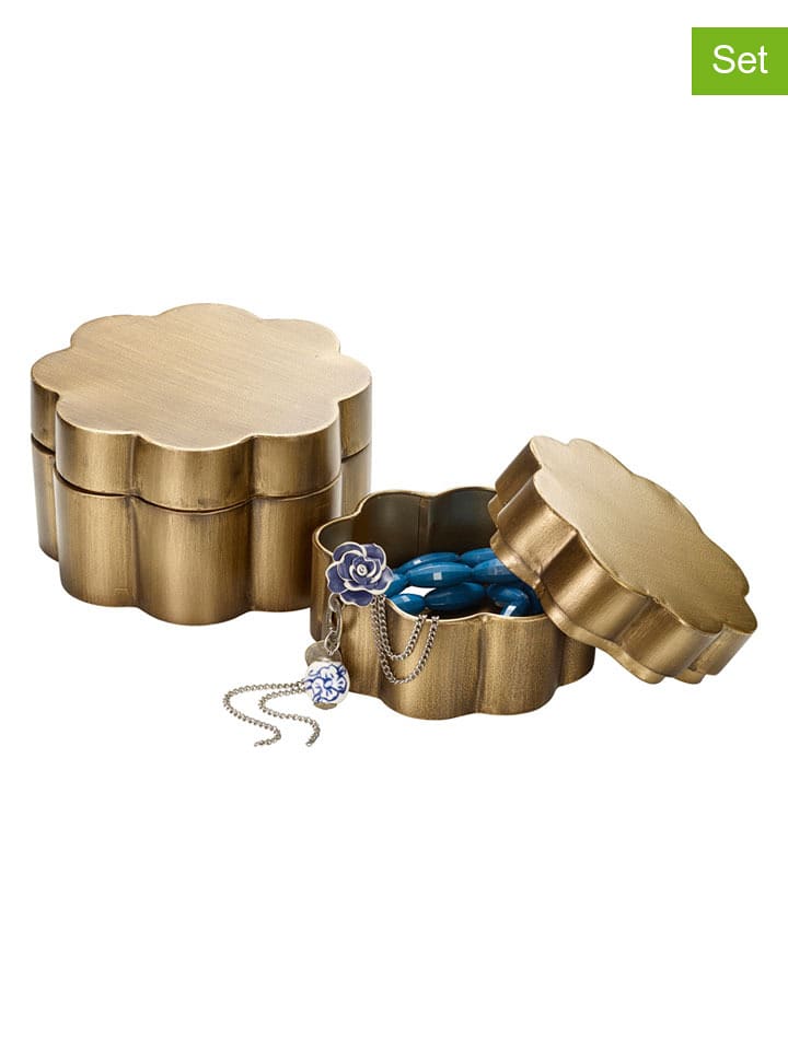 heine home Pojemniki (2 szt.) w kolorze złotym rozmiar: onesize