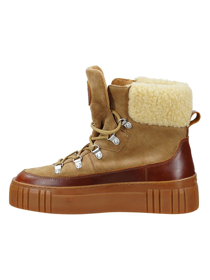 GANT Footwear Skórzane botki "Snowmont" w kolorze jasnobrązowym rozmiar: 36