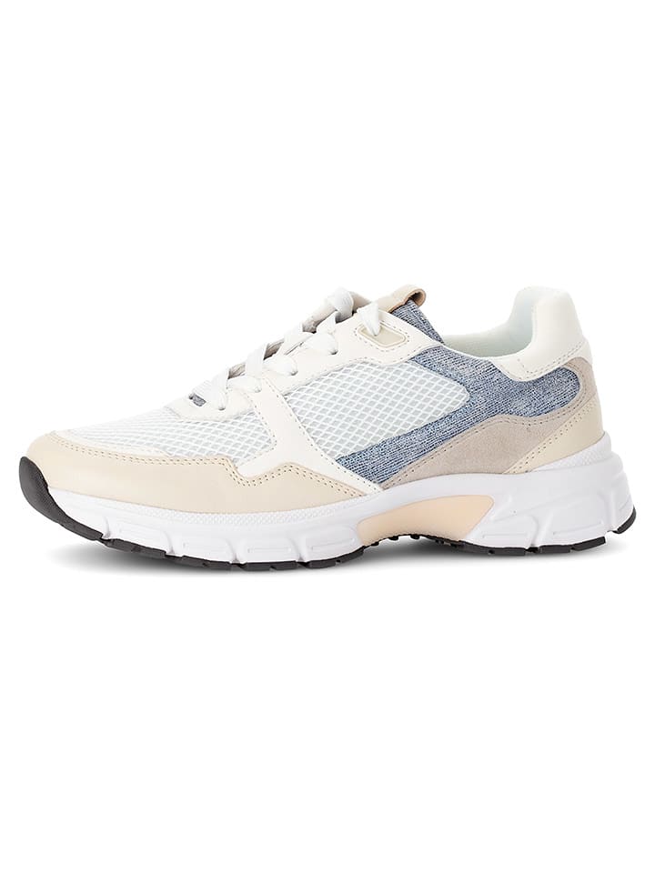 Gabor Skórzane sneakersy w kolorze beżowo-błękitno-białym rozmiar: 37,5