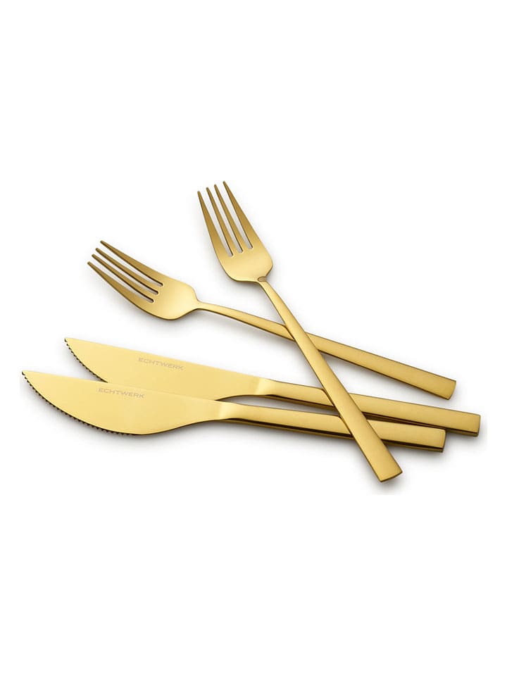 Echtwerk 4-częściowy zestaw sztućców w kolorze złotym do pizzy rozmiar: onesize