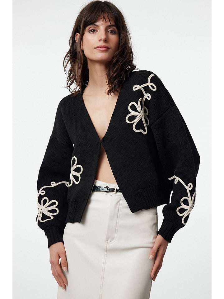trendyol Kardigan w kolorze czarnym rozmiar: S