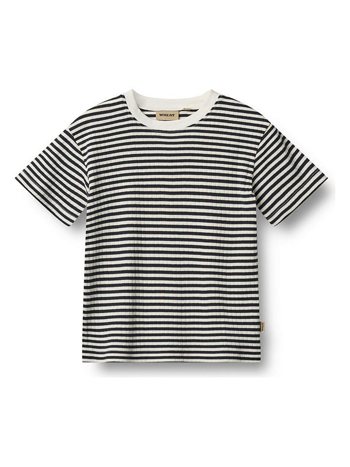 Wheat Koszulka "Fabian" w kolorze czarno-kremowym rozmiar: 152