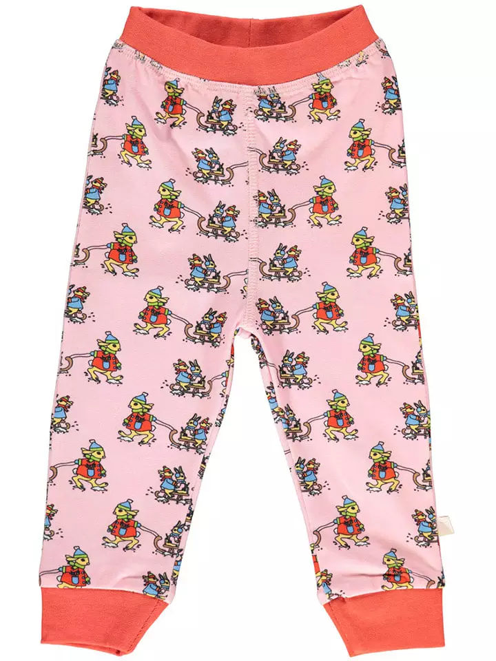 Småfolk Spodnie dresowe w kolorze jasnoróżowo-pomarańczowym rozmiar: 92