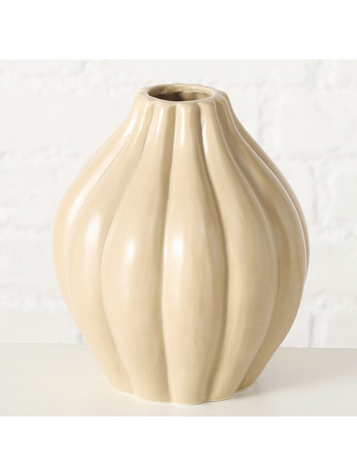 Boltze Wazon "Bozen" w kolorze beżowym - wys. 16,5 x Ø 14 cm rozmiar: onesize