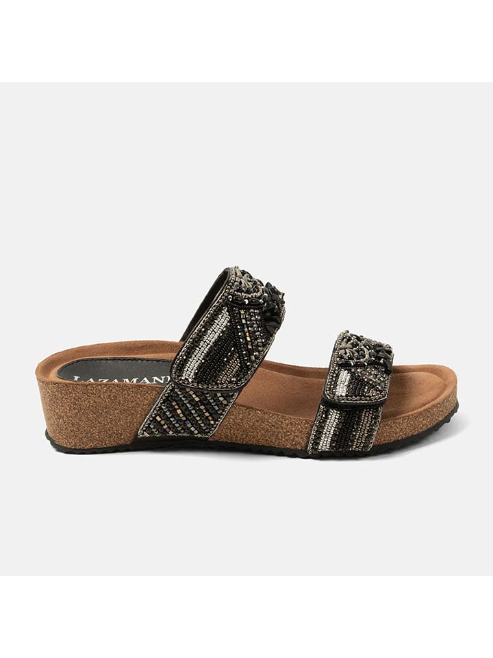 Lazamani Skórzane klapki w kolorze czarnym rozmiar: 37