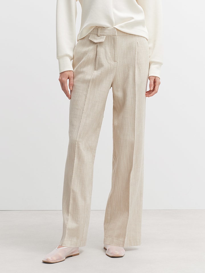 OPUS Spodnie w kolorze beżowym rozmiar: 42