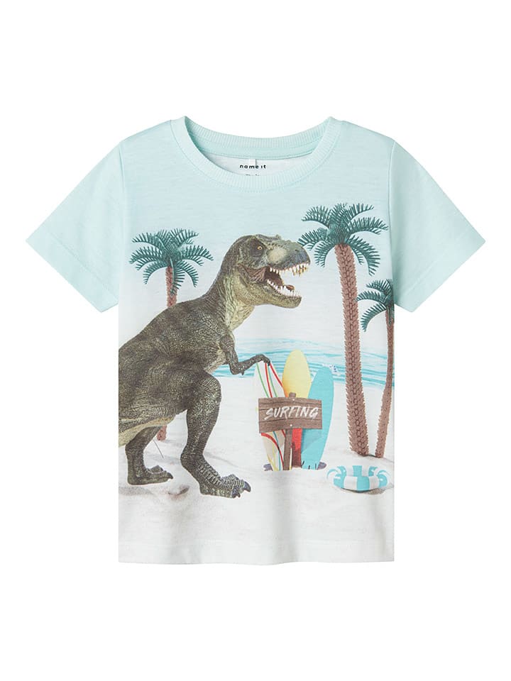 name it Koszulka "Jako" w kolorze błękitno-zielonym rozmiar: 104